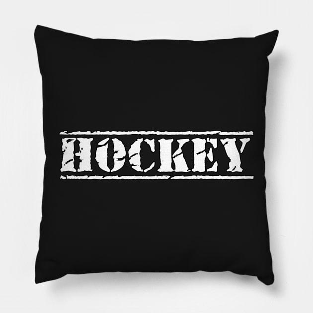 HOCKEY BOLD ENFORCER TEXT Pillow by HOCKEYBUBBLE