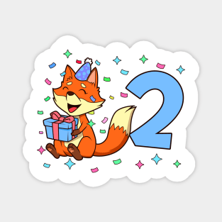 I am 2 with fox - boy birthday 2 years old Magnet