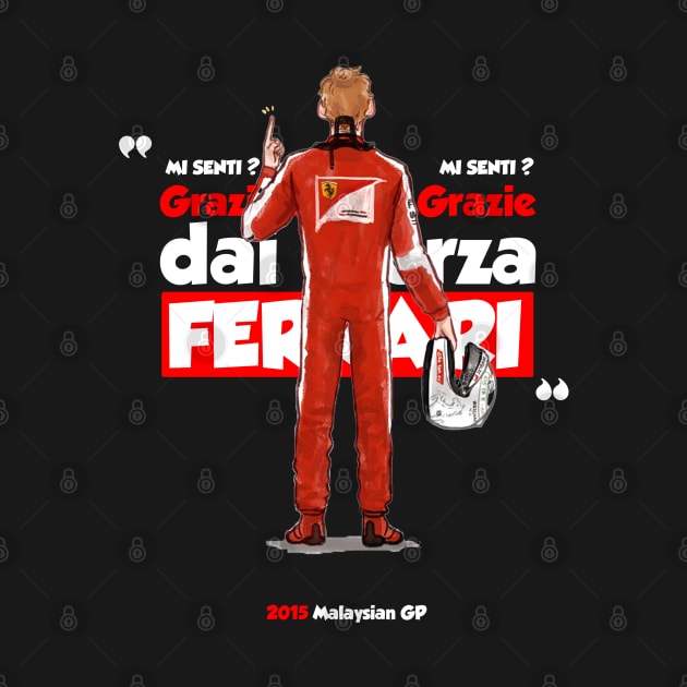 Sebastian Vettel Grazie Grazzie by Rflectionart