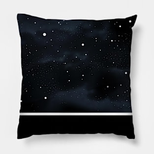 Night Sky Aesthetic Design in B&W Pillow