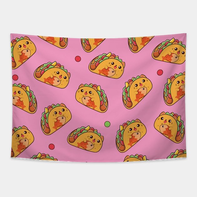 Tacocat pattern pink Tapestry by Live Together