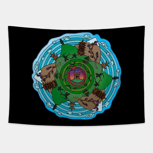 Ninja Themed Mandala Tapestry by gorff