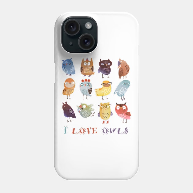 Watercolor Owls Phone Case by marcusmattingly