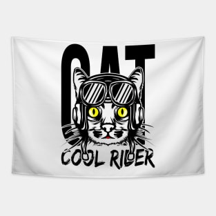 Cat Cool Rider Tapestry