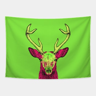 Deer Skull Interactive Magenta&Green Filter T-Shirt #2 By Red&Blue Tapestry