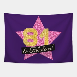 81st Birthday Gifts Women Fabulous - Pink Gold Tapestry