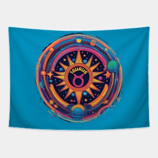 Taurus bull zodiac sign astrology hippie psychedelic boho Tapestry