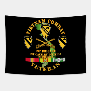 Vietnam Combat Cavalry Veteran w  1st Brigade - 1st Cav Div Tapestry