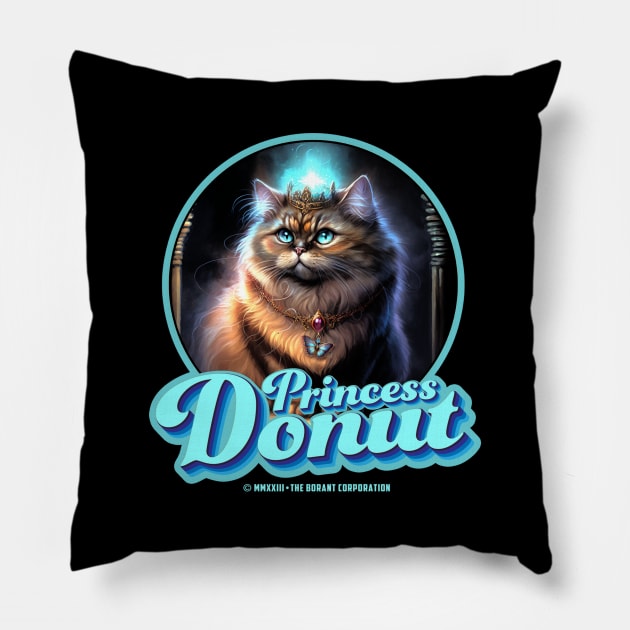 Princess Donut (Black Print) Pillow by Miskatonic Designs