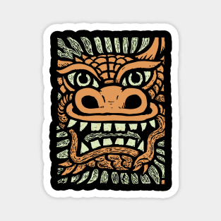 Ornate Dragon Mask | Pastel Mythical Guardian Magnet