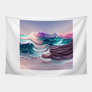 Aesthetic Ocean Waves Tapestry