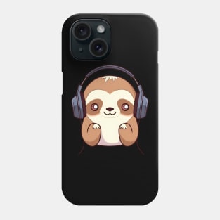 Sloth headphones Phone Case