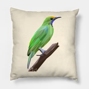 Golden-fronted Leafbird Lowpoly Art Pillow