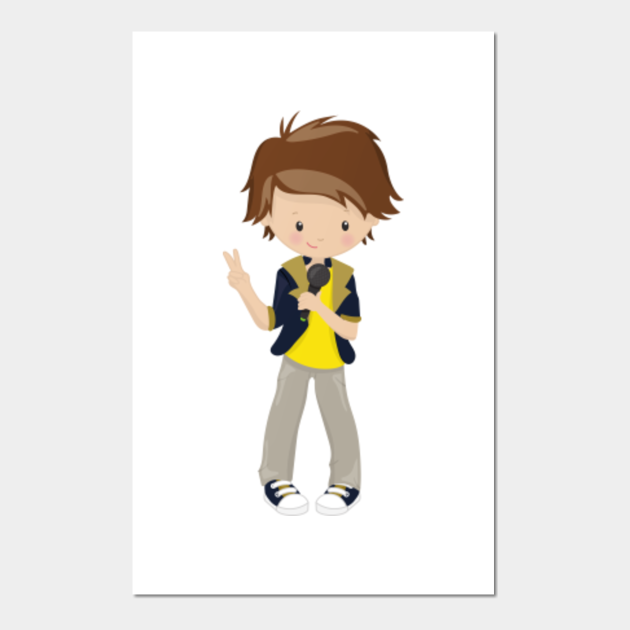 Rock Boy, Brown Hair, Microphone, Band Singer - Rock Boy - Posters and Art Prints | TeePublic Rock Boy, Brown Hair, Microphone, Band Singer - Rock Boy - Posters and Art Prints | TeePublic