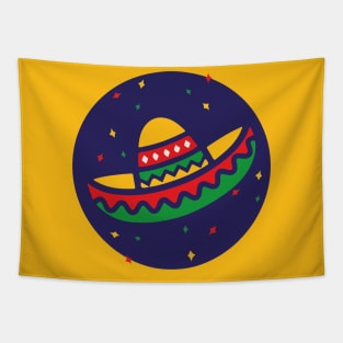 Mexican sombrero fiesta cinco de mayo party hat colorful style Tapestry