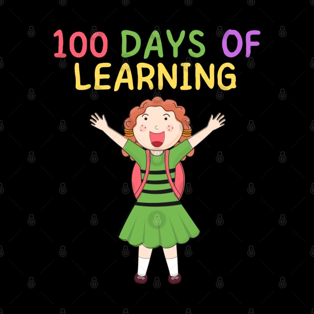 100 DAYS OF LEARNING Cute Kawaii School Girl Happy Student by CoolFactorMerch