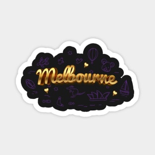 Melbourne by night Magnet