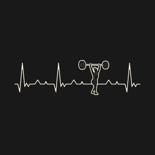 Weight Lifting Female Girl. Heart. Love. EKG. Pulse. Beat. T-Shirt