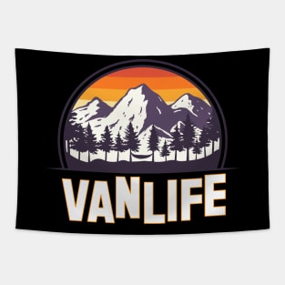 Retro Van I VanLife Camping & Mountains Tapestry