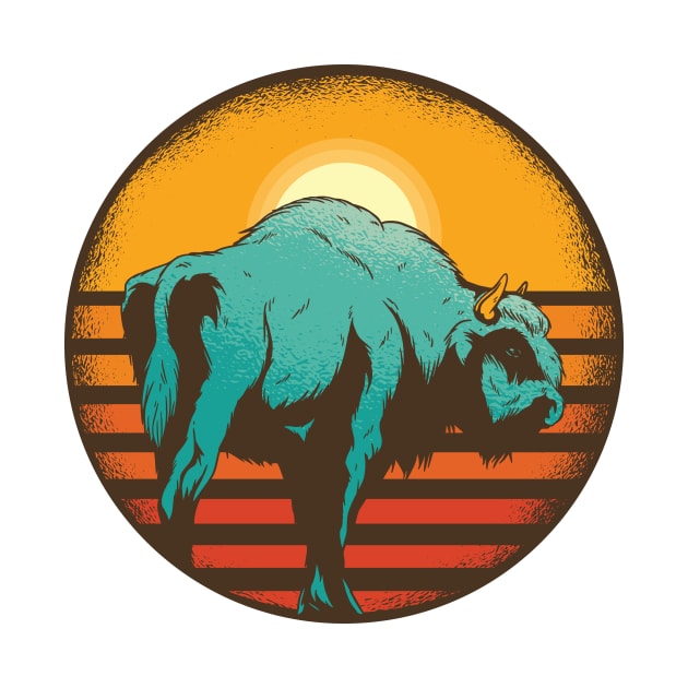 Sunset Bison by LR_Collections