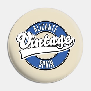 Alicante spain retro style logo, Pin