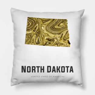 North Dakota state map abstract gold Pillow