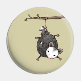 Opossum Family Pin