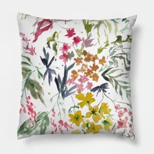 Botanical blooms watercolor Pillow