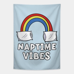 Naptime Vibes Nap Rainbow and Pillows Tapestry