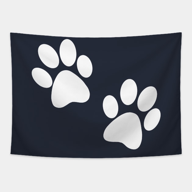 White Dog Paw Tapestry by pepques