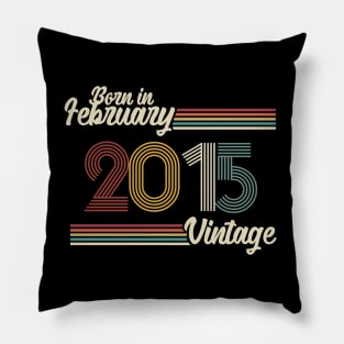 Vintage Born in February 2015 Pillow
