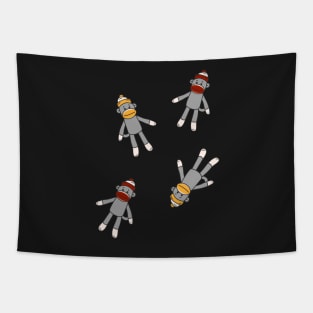 Cozy Winter Sock Monkey Pattern Tapestry