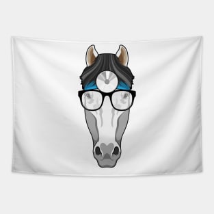 Horse as Doctor with Glasses Tapestry