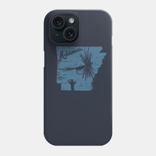 Arkansas Distressed Fly Fishing State Map Phone Case