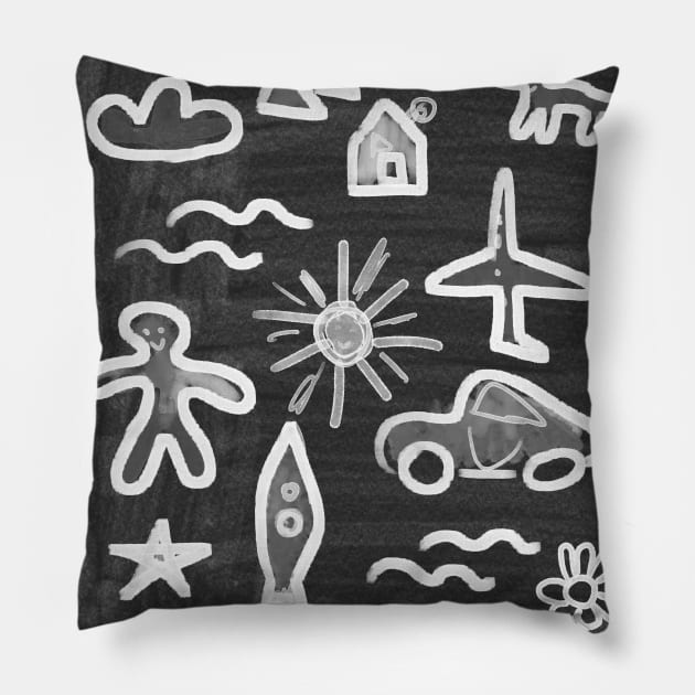 Life and travel watercolor Pillow by Woohoo