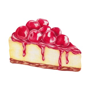 Cherry Cheese Cake Sticker and Magnet, yummy design T-Shirt