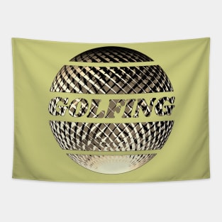 Golfing - gold Tapestry