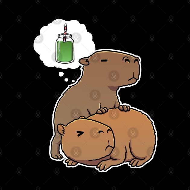 Capybara thirsty for Green juice smoothie by capydays