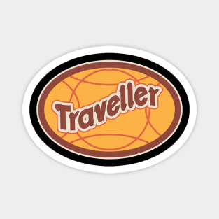 Retro Traveder Badge - Vintage backpacker Sticker - Classic Travel Illustration Magnet