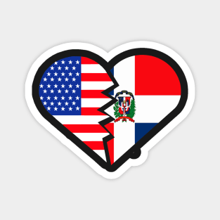 Republica Dominicana USA Flag Heart Spanish Teacher Hispanic Latino Magnet