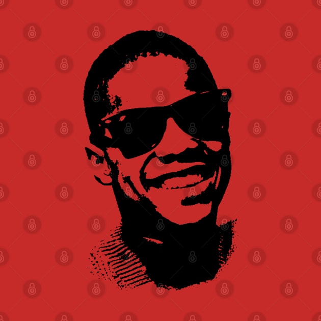 Stevie Wonder Portrait black white by phatvo