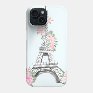 Watercolor Floral Eiffel Phone Case