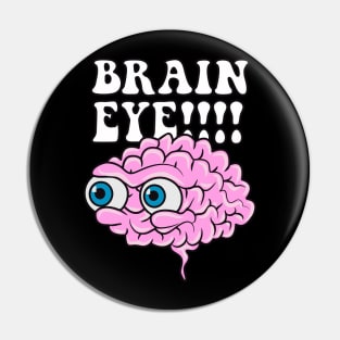 Brain Eye White Pin