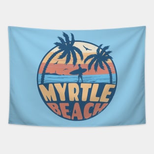 Vintage Surfing Myrtle Beach, South Carolina // Retro Summer Vibes // Grunge Surfer Sunset Tapestry