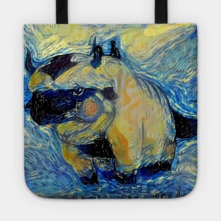 Appa in Flight Avatar the Last Airbender Starry Night Tote