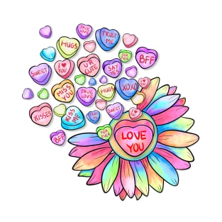 Flowers And Candy For Valentine's Day T-Shirt