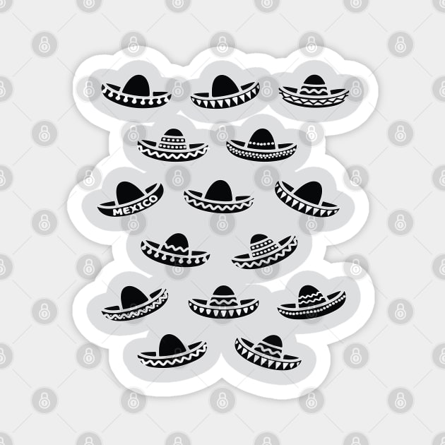 Adorable mexican sombrero pattern fiesta charro hat Magnet by T-Mex