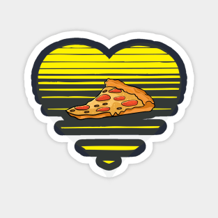 Pizza lover, sunset heart. Professional pizza eater and food glutton person gift Magnet