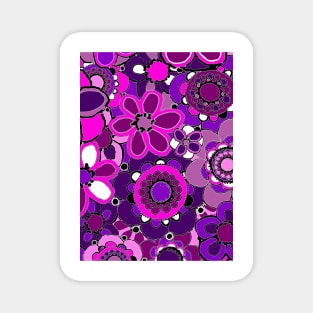 Pink and Purple Flower Pattern Magnet