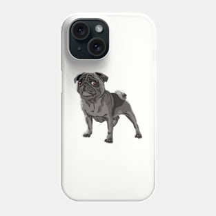 Black pug Dog Phone Case